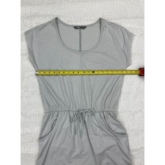 The North Face Dress Medium Sleeveless Gray Pockets Drawstring Waist Striped - Picture 7 of 7